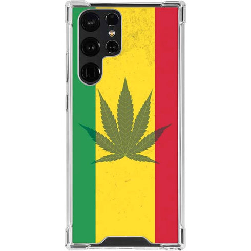 Marijuana Rasta Flag Galaxy S24 Ultra Clear Case