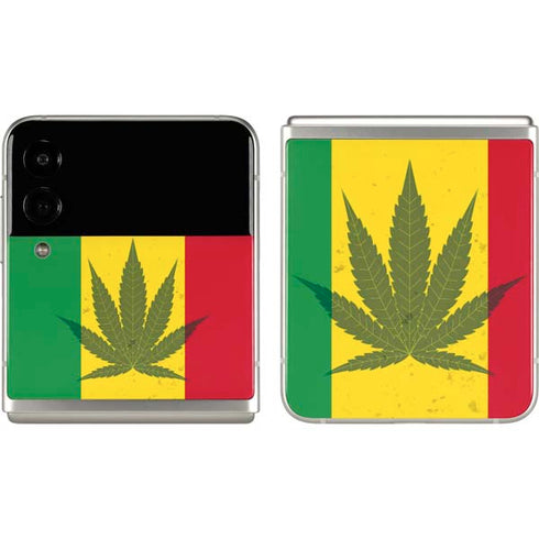 Marijuana Rasta Flag Galaxy Z Flip3 5G Skin