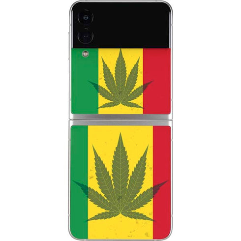 Marijuana Rasta Flag Galaxy Z Flip3 5G Skin