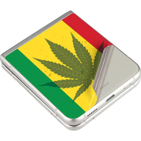Marijuana Rasta Flag Galaxy Z Flip3 5G Skin