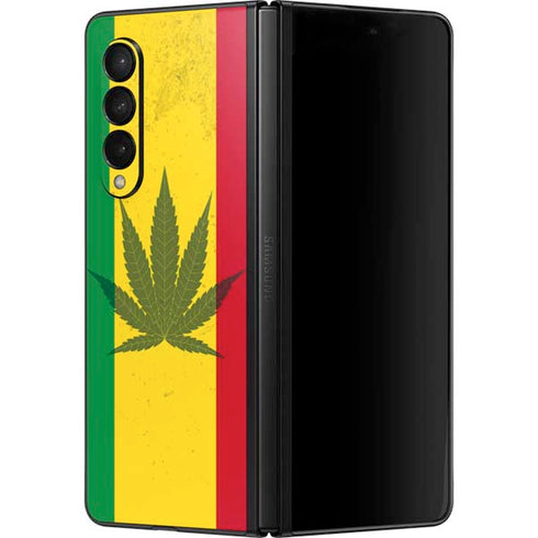 Marijuana Rasta Flag Galaxy Z Fold3 5G Skin