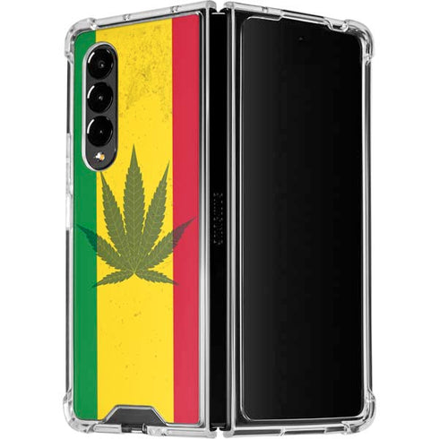 Marijuana Rasta Flag Galaxy Z Fold4 5G Clear Case