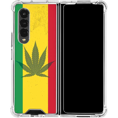 Marijuana Rasta Flag Galaxy Z Fold4 5G Clear Case