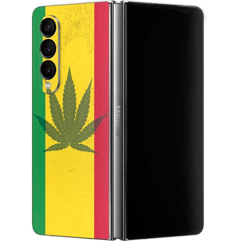 Marijuana Rasta Flag Galaxy Z Fold4 5G Skin