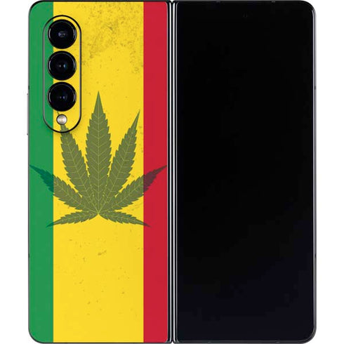 Marijuana Rasta Flag Galaxy Z Fold4 5G Skin