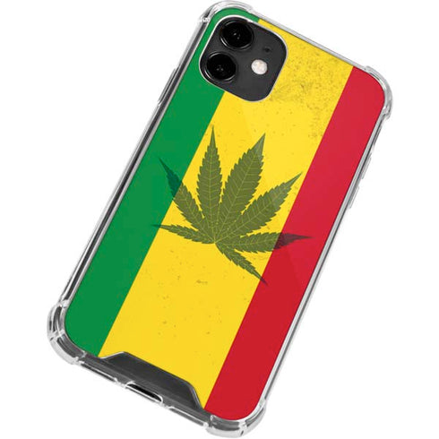 Marijuana Rasta Flag iPhone 12 Clear Case