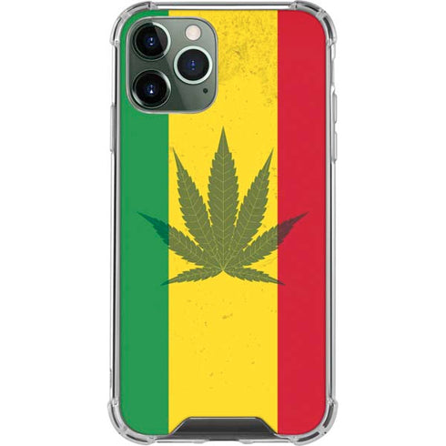 Marijuana Rasta Flag iPhone 12 Pro Clear Case
