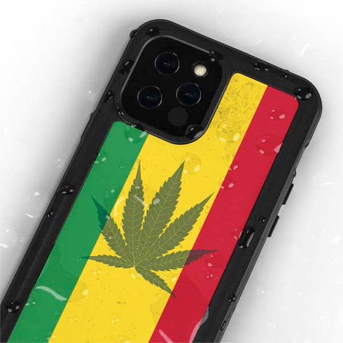Marijuana Rasta Flag iPhone 12 Pro Waterproof Case