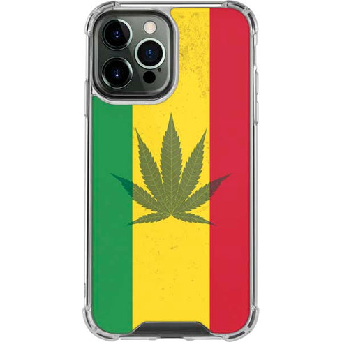 Marijuana Rasta Flag iPhone 13 Pro Max Clear Case