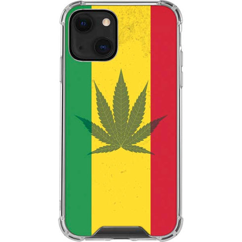Marijuana Rasta Flag iPhone 14 Plus Clear Case