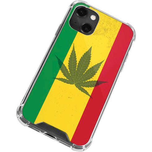 Marijuana Rasta Flag iPhone 14 Plus Clear Case