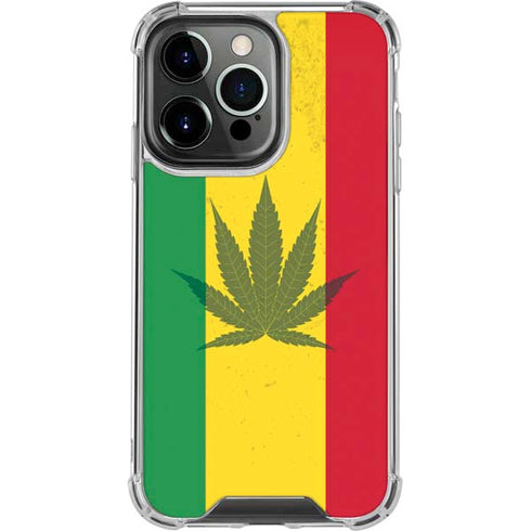 Marijuana Rasta Flag iPhone 15 Pro Clear Case
