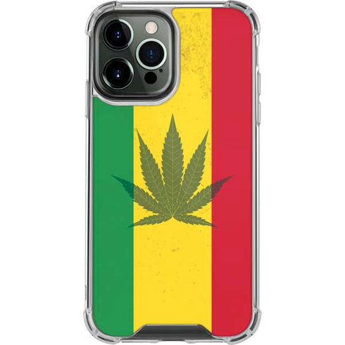 Marijuana Rasta Flag iPhone 14 Pro Max Clear Case