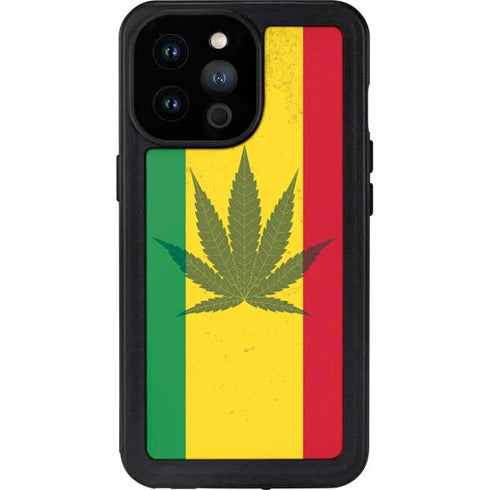 Marijuana Rasta Flag iPhone 14 Pro Max Waterproof Case