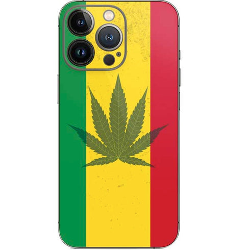 Marijuana Rasta Flag iPhone 15 Pro Skin