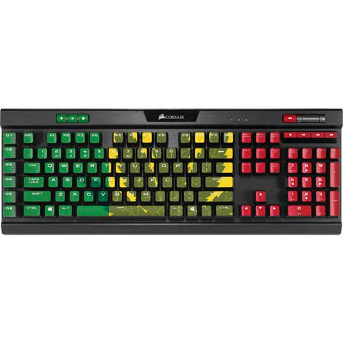 Marijuana Rasta Flag K95 RGB PLATINUM Mechanical Gaming Keyboard Skin
