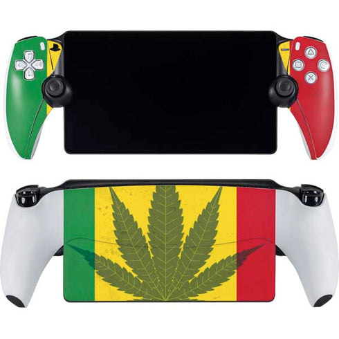 Marijuana Rasta Flag PlayStation Portal Remote Player Skin