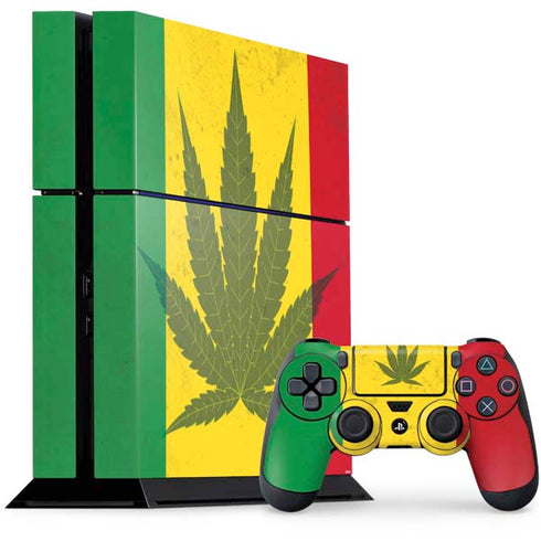 Marijuana Rasta Flag PS4 Console and Controller Bundle Skin