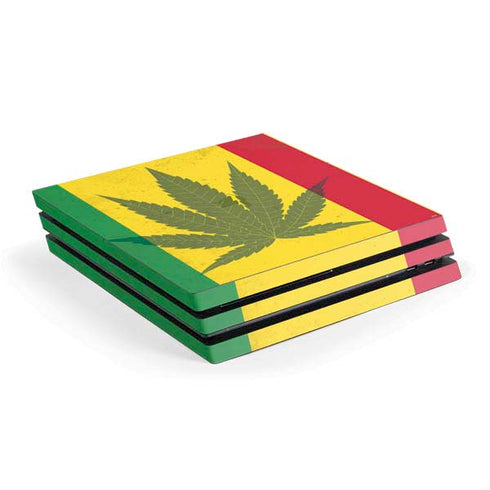 Marijuana Rasta Flag PS4 Pro Console Skin