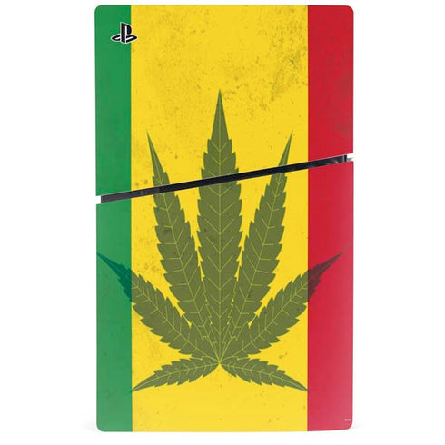 Marijuana Rasta Flag PS5 Slim Disk Console Skin