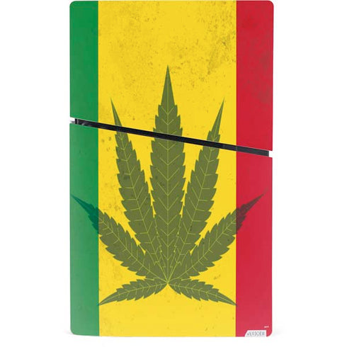 Marijuana Rasta Flag PS5 Slim Digital Edition Console Skin