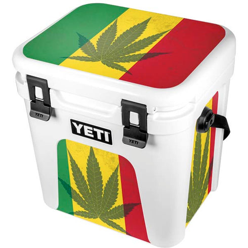 Marijuana Rasta Flag YETI Roadie 24 Hard Cooler Skin
