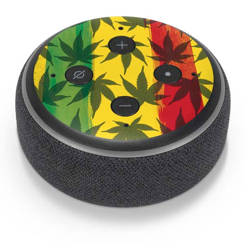 Marijuana Rasta Pattern Amazon Echo Dot Skin