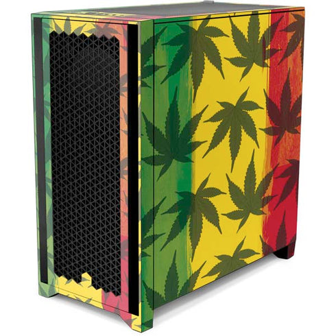 Marijuana Rasta Pattern Corsair 4000D Tempered Glass Mid-Tower ATX Case Skin
