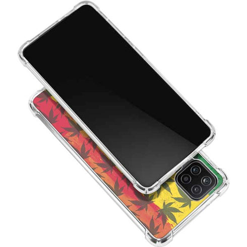 Marijuana Rasta Pattern Galaxy A12 Clear Case