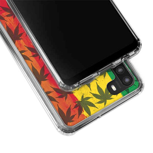 Marijuana Rasta Pattern Galaxy A21 Clear Case