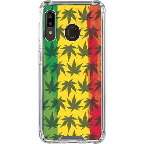Marijuana Rasta Pattern Galaxy A30 Clear Case