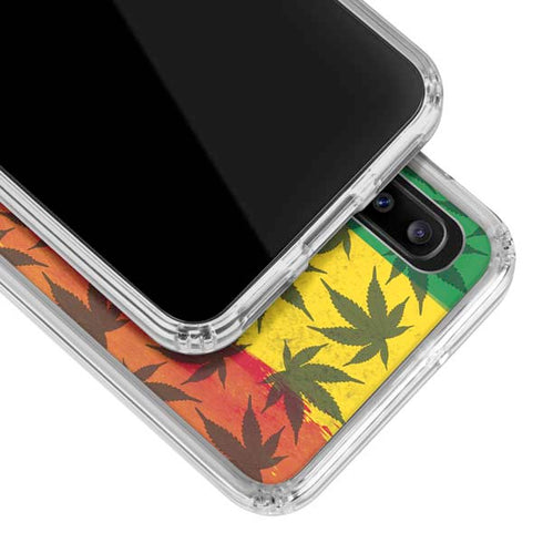 Marijuana Rasta Pattern Galaxy A30 Clear Case