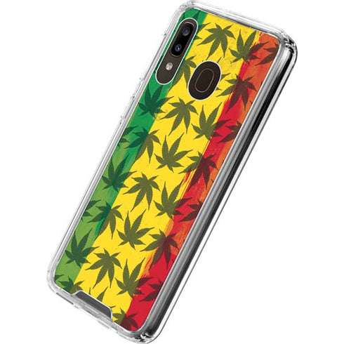 Marijuana Rasta Pattern Galaxy A30 Clear Case