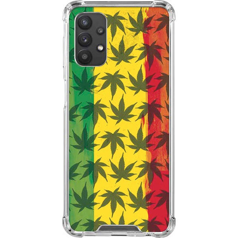 Marijuana Rasta Pattern Galaxy A32 5G Clear Case