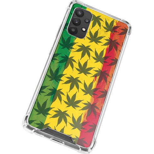 Marijuana Rasta Pattern Galaxy A32 5G Clear Case