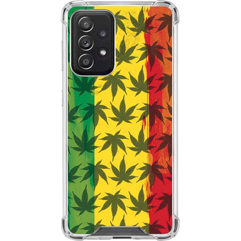 Marijuana Rasta Pattern Galaxy A52 5G Clear Case