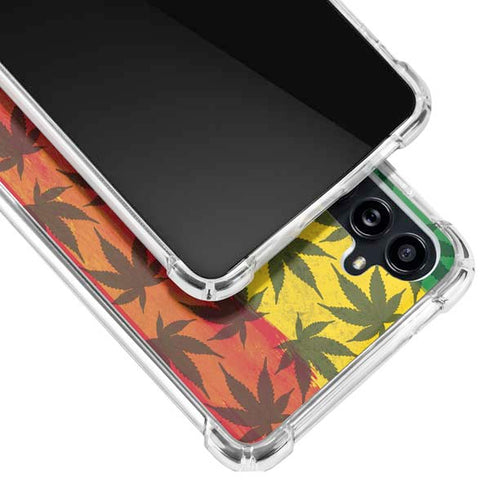 Marijuana Rasta Pattern Galaxy A54 5G Clear Case