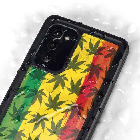 Marijuana Rasta Pattern Galaxy Note20 5G Waterproof Case