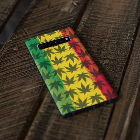 Marijuana Rasta Pattern Galaxy S10 Plus Skin