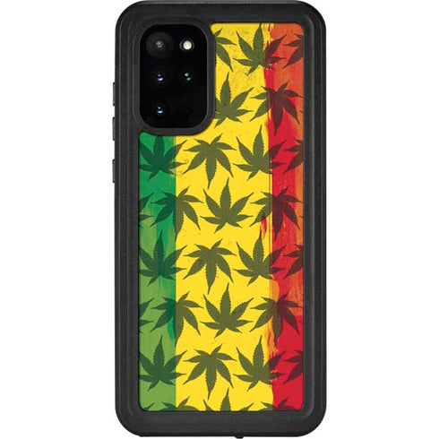 Marijuana Rasta Pattern Galaxy S20 Plus Waterproof Case