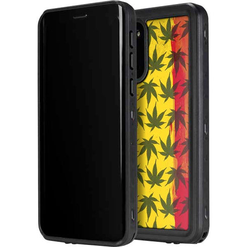 Marijuana Rasta Pattern Galaxy S20 Waterproof Case