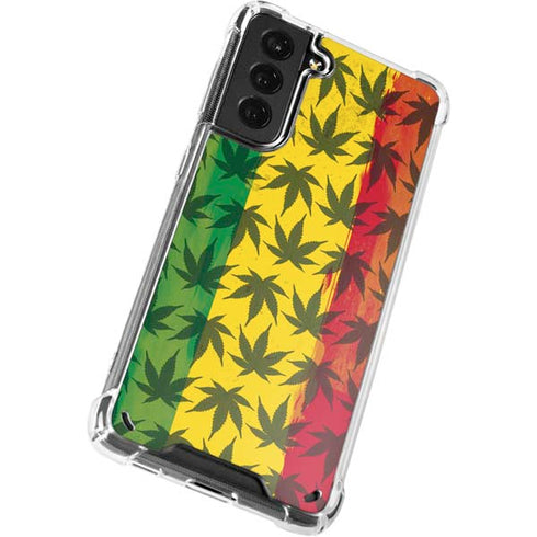 Marijuana Rasta Pattern Galaxy S21 5G Clear Case