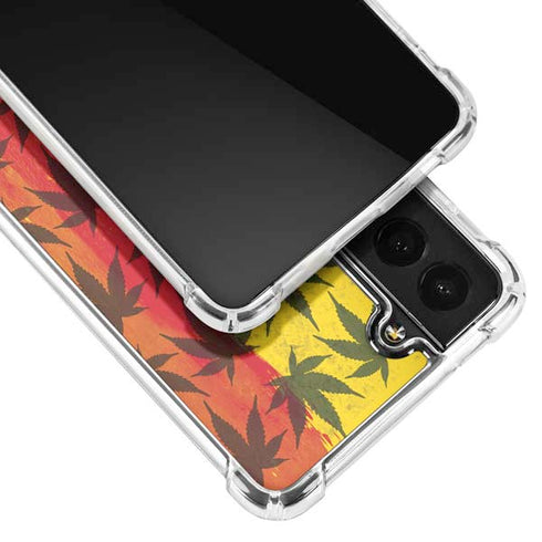 Marijuana Rasta Pattern Galaxy S21 FE Clear Case