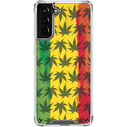 Marijuana Rasta Pattern Galaxy S21 Plus 5G Clear Case