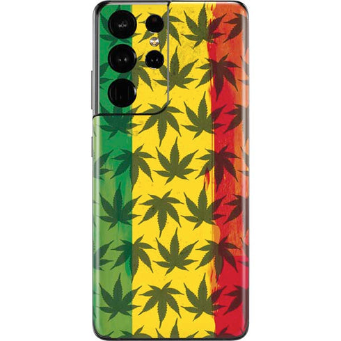 Marijuana Rasta Pattern Galaxy S21 Ultra 5G Skin