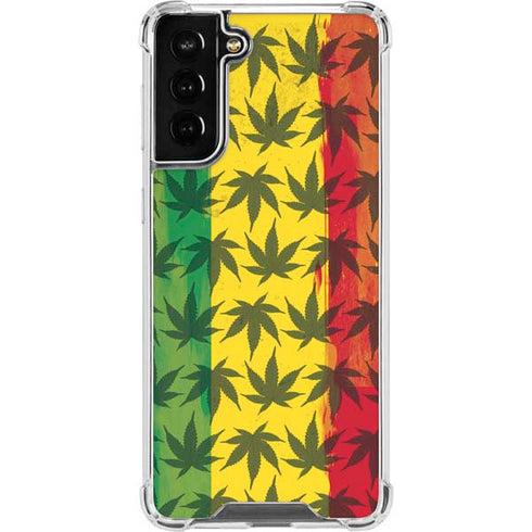 Marijuana Rasta Pattern Galaxy S22 Plus Clear Case