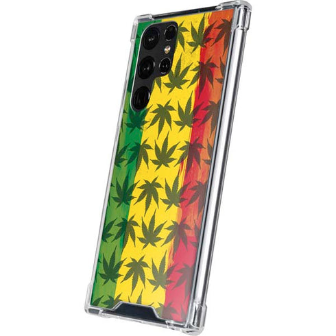 Marijuana Rasta Pattern Galaxy S22 Ultra Clear Case