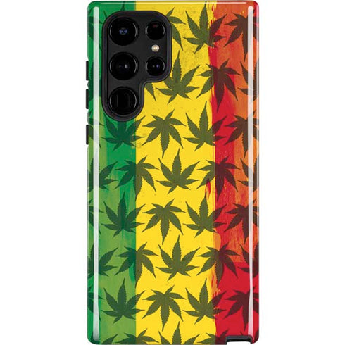 Marijuana Rasta Pattern Galaxy S22 Ultra Pro Case