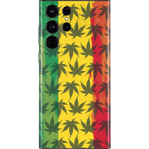 Marijuana Rasta Pattern Galaxy S22 Ultra Skin