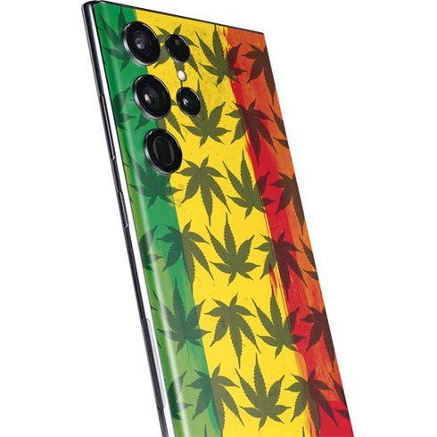 Marijuana Rasta Pattern Galaxy S22 Ultra Skin